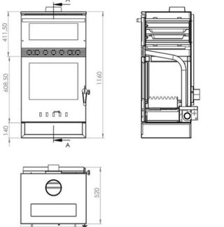 Estufa leña TAKASHI Ventilada con horno/CAST197002