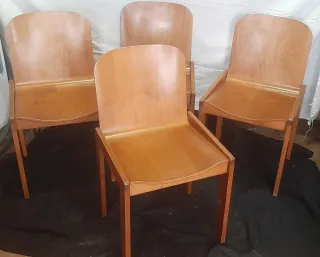 Set 4 sedie design Tobia Scarpa anni 60