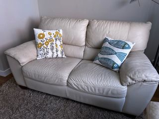 Sofá Natuzzi Piel 2 Plazas Beige