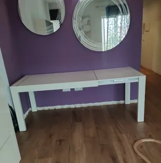 Mesa extensible blanca