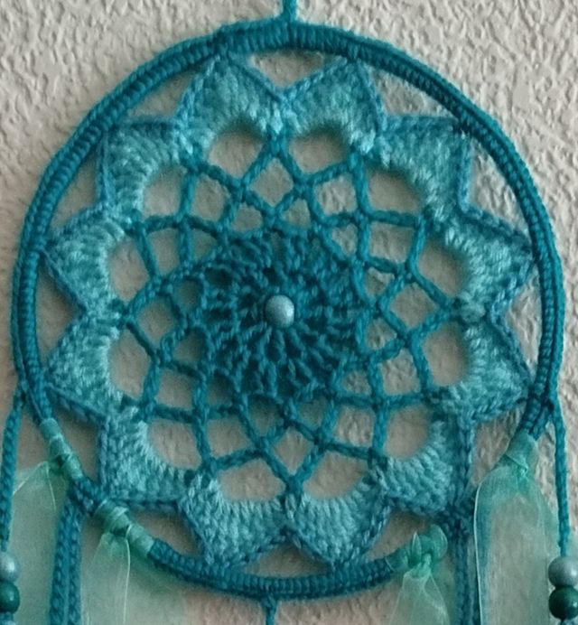 Atrapasueños mediano - tonos turquesa - 16 x 59 cm