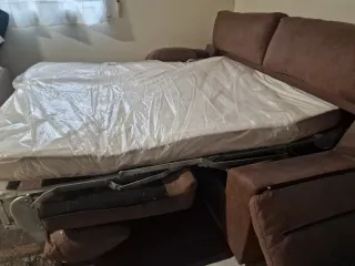 Sofá Cama Tela Marrón