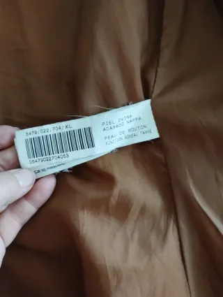 Chaqueta Zara Piel Tostada Talla XL