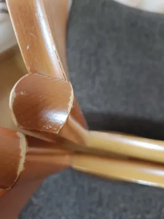 Mesa comedor cristal y 6 sillas madera