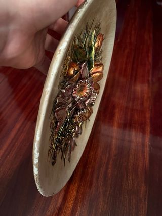 Plato de pared floral cerámica