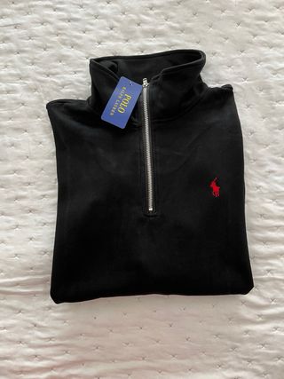 Sudadera Polo Ralph Lauren Negra Media Cremallera