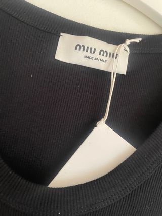 Camiseta Miu Miu Tirantes Negra Talla S