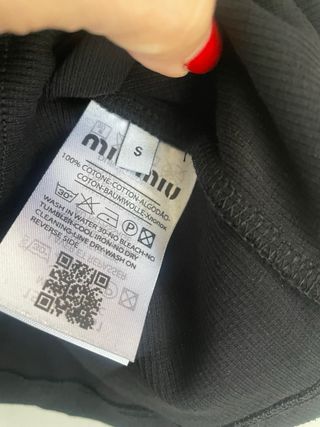 Camiseta Miu Miu Tirantes Negra Talla S