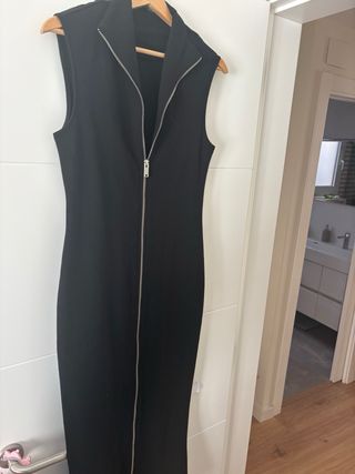 Vestido Negro Zara Cremallera
