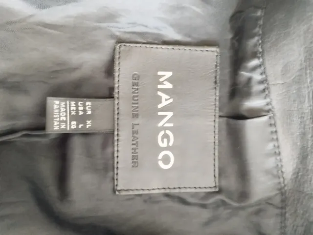 Chaqueta Biker Piel Mango Talla XL