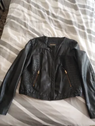 Chaqueta Biker Piel Mango Talla XL