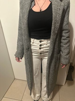 Cappotto lungo fantasia chevron