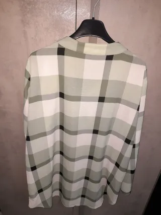 Camicia donna quadri verde bottoni taglia M