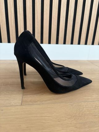 Tacones Zara Negro Malla