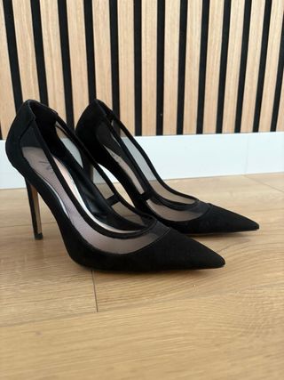 Tacones Zara Negro Malla