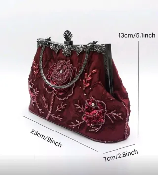 Vestido de fiesta largo morado y rojo