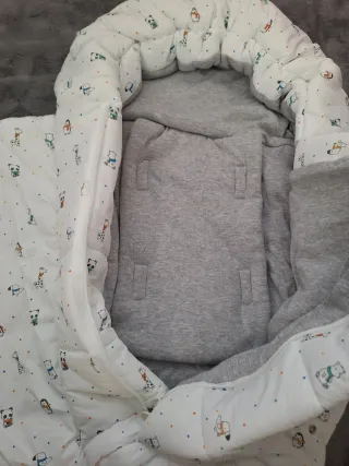 Saco universal bebé Bbest 0+ blanco dibujos nuevo