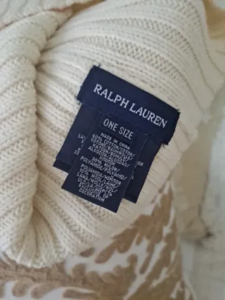 Gorro Polo Ralph Lauren lana beige rosa