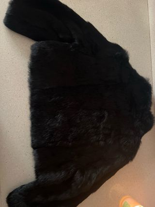 Bolero Mango pelo conejo negro