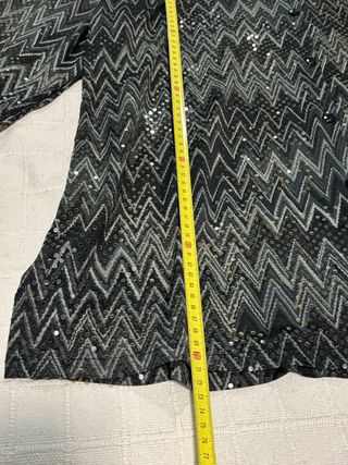 Camisa lentejuelas gris plata L