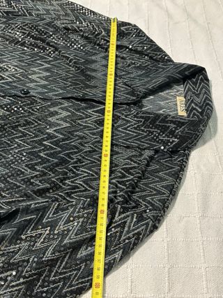 Camisa lentejuelas gris plata L