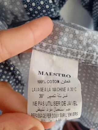 Camisa italiana Maestro azul y blanco