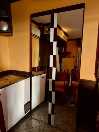 Mueble recibidor madera y cristal con espejo grand