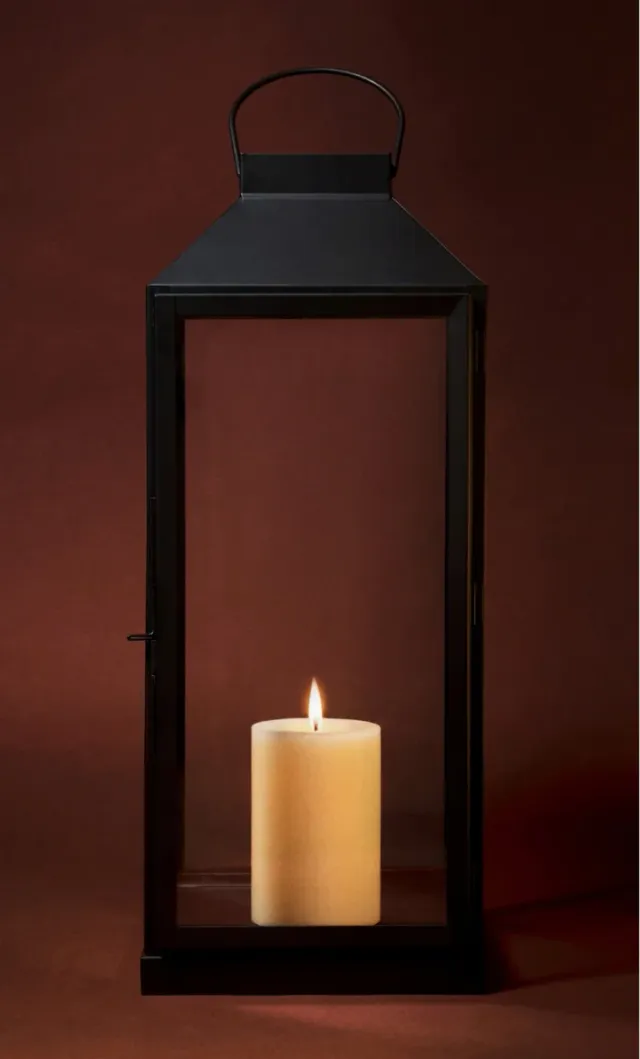 Faro in ferro nero con manico in cristallo Home