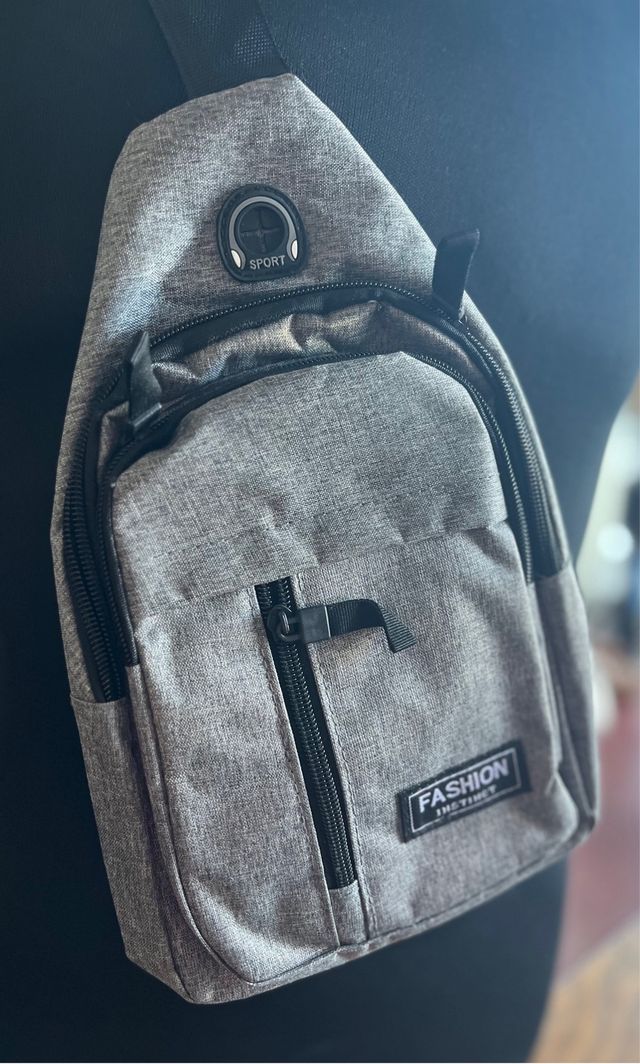 Bandolera gris unisex