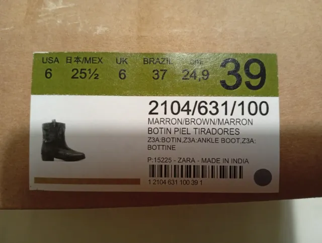 Botines piel Zara talla 39