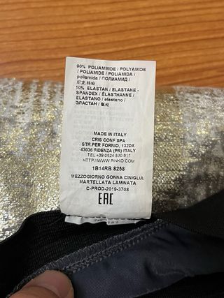 Minigonna Pinko Tg S Oro/Argento