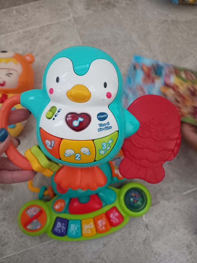 Set di giocattoli per neonati: aereo, elefante, pinguino