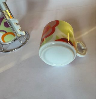 Set 4 tazzine caffè con supporto