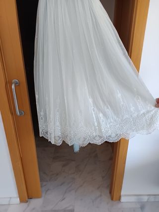 Vestido de comunión blanco y azul talla 115/10