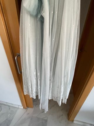 Vestido de comunión blanco y azul talla 115/10