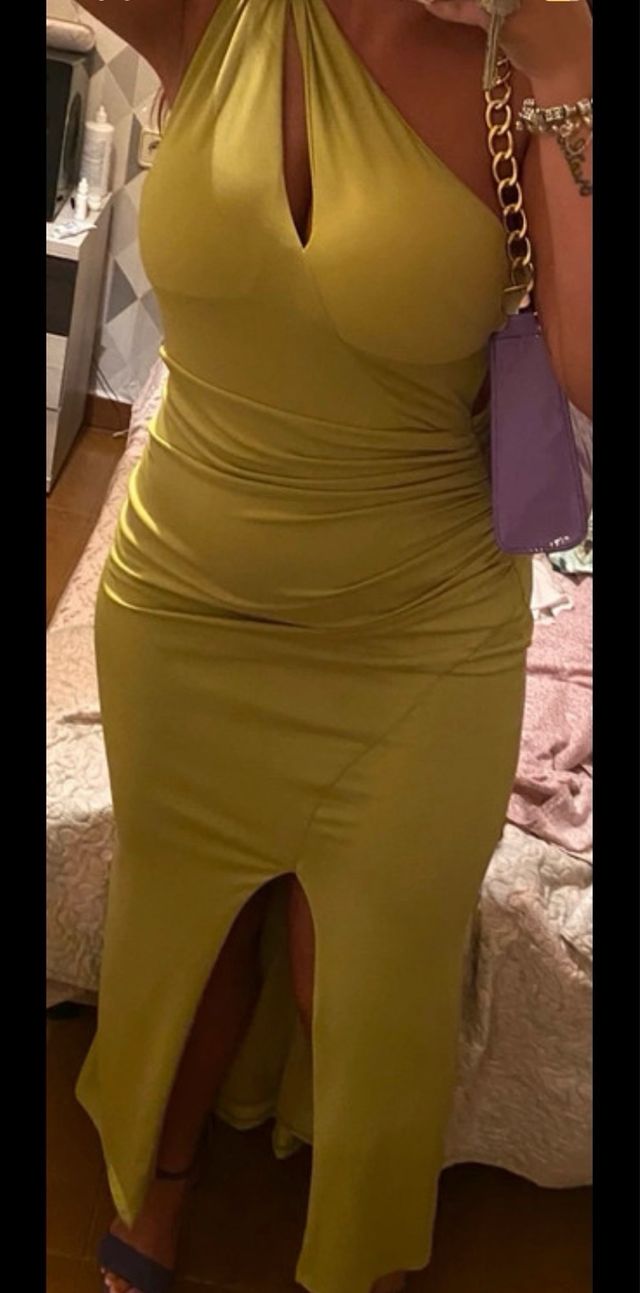 Vestido elegante verde lima