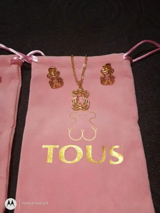 Conjunto Oso Acero Inoxidable Dorado