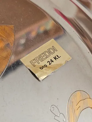 Vassoio circolare inox 18/10 oro 24kt vintage