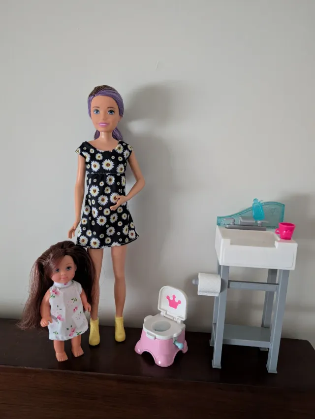 Muñeca Skipper Niñera Set Baño completa (Barbie)