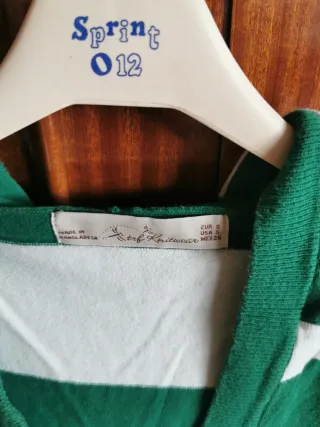 Sudadera fina Zara rayas verde y blanco