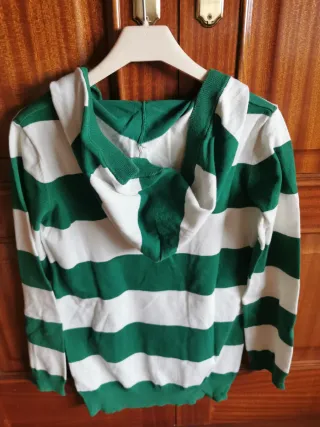 Sudadera fina Zara rayas verde y blanco