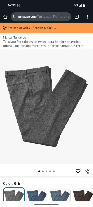 Pantalones T xs espiga poliéster lana