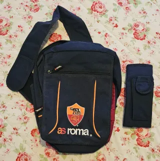 Tracolla AS Roma blu e rossa