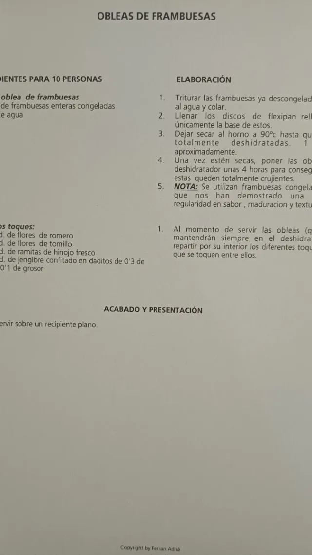 Recetario original Curso Cocina El Bulli 2 NUEVO