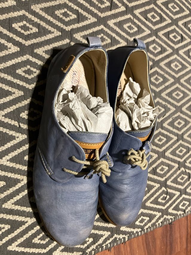 Zapatos Pikolinos Piel Azul Mujer