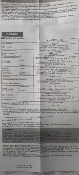 Scanner Canon LIDE 100