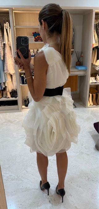 Vestido Vera Wang blanco y negro