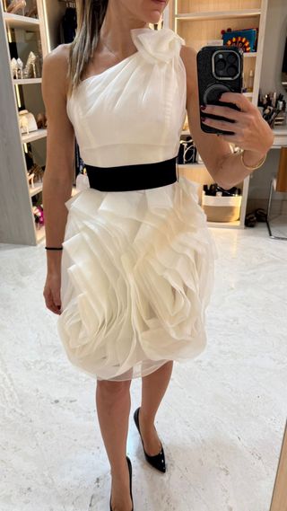 Vestido Vera Wang blanco y negro