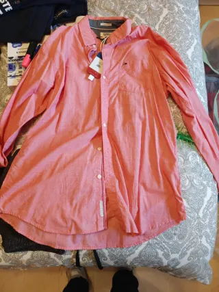 Camisa Tommy Jeans Rosa Regular Fit Talla L