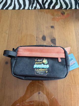 Neceser Mr. Wonderful gris y naranja